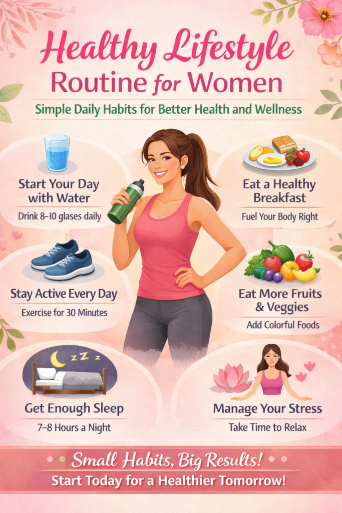 Healthy lifestyle routine for women